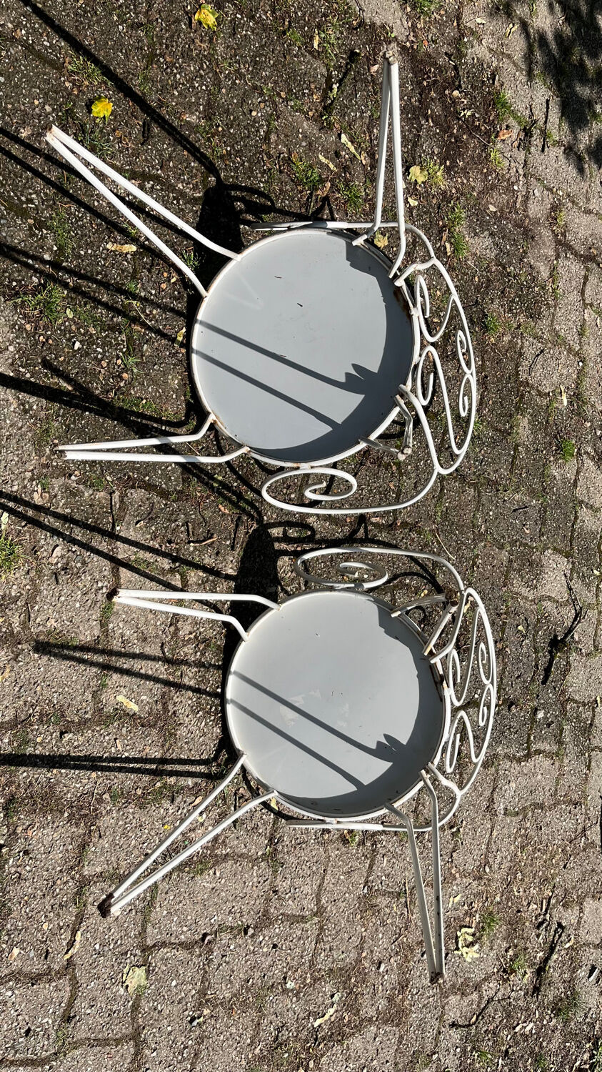 Paire de fauteuils de jardin métal vintage