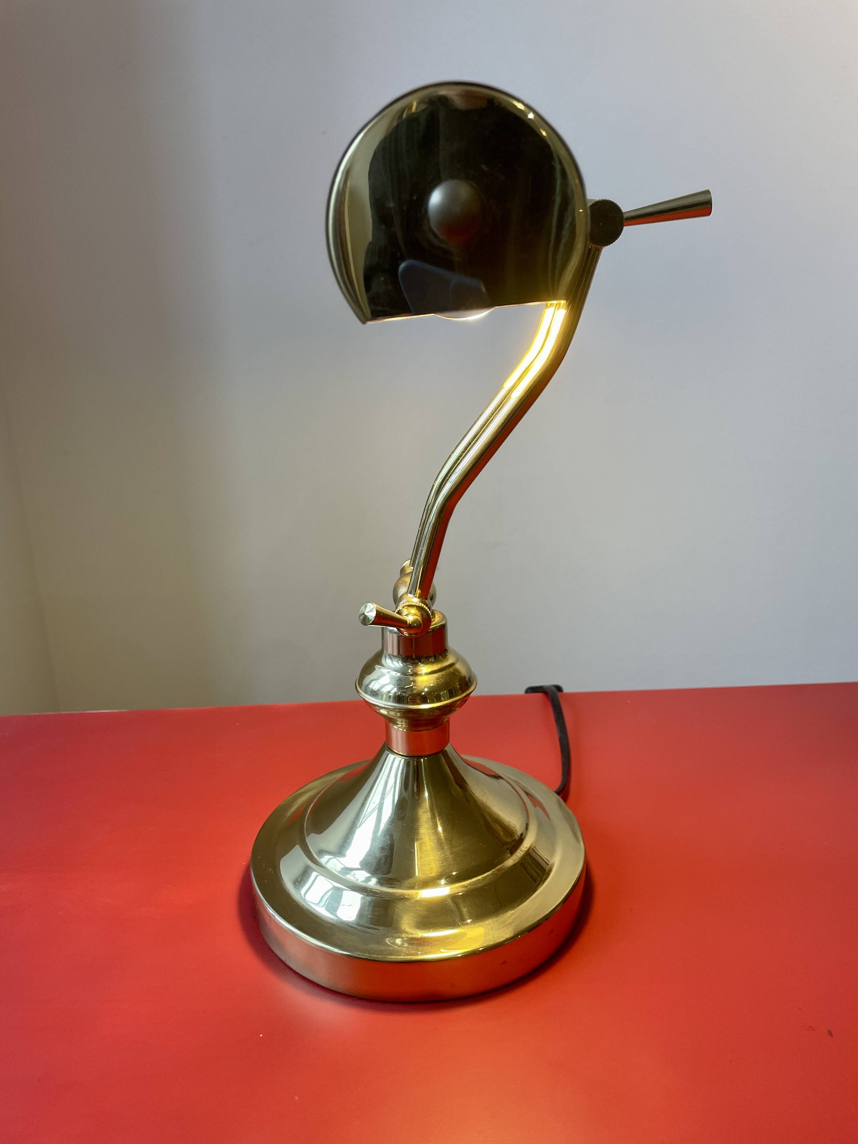 Lampe de notaire, de banquier doré