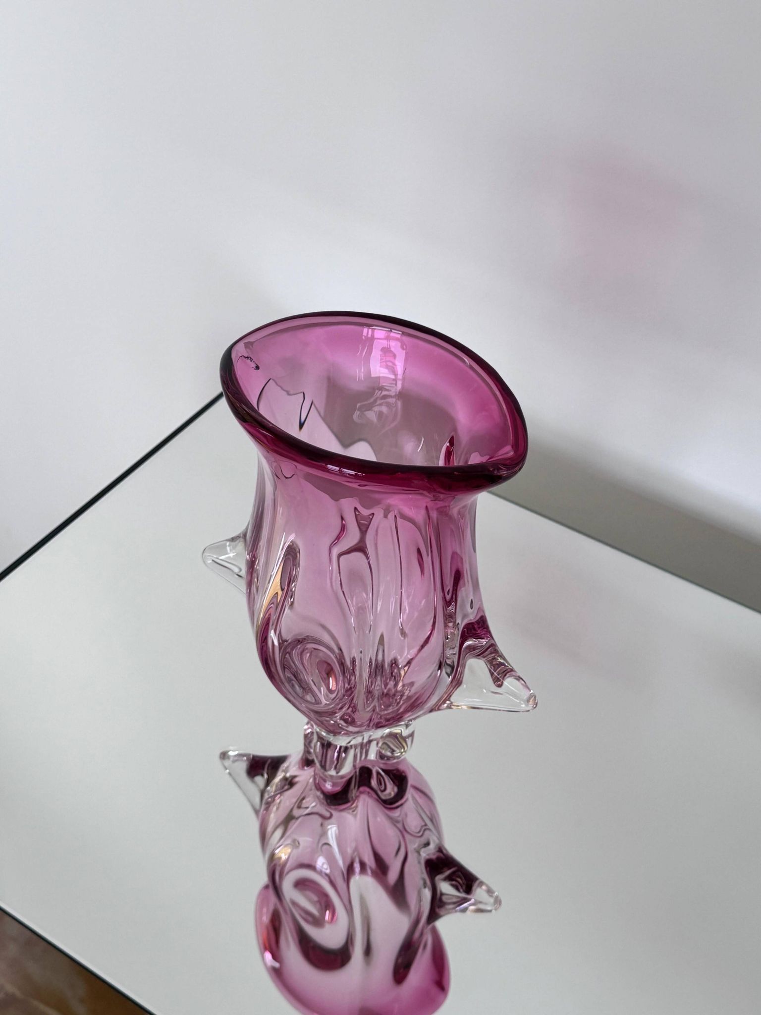 Massive Sculpural pink Vase, Murano  "Sommerso"Artenuove by Pustetto e Zanetti