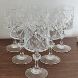 6 stemmed cut crystal water glasses