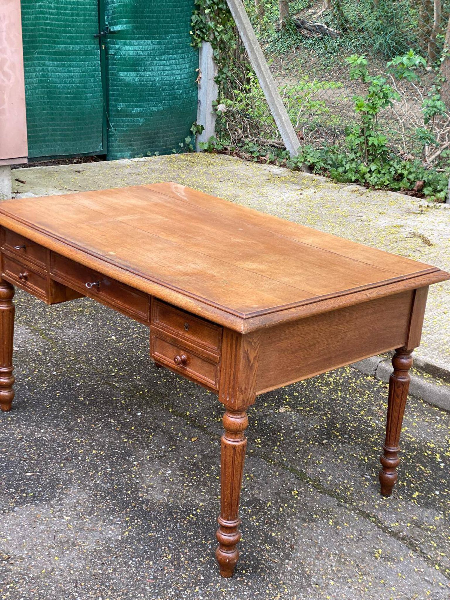 Bureau Louis XVI en chêne massif du 19ème