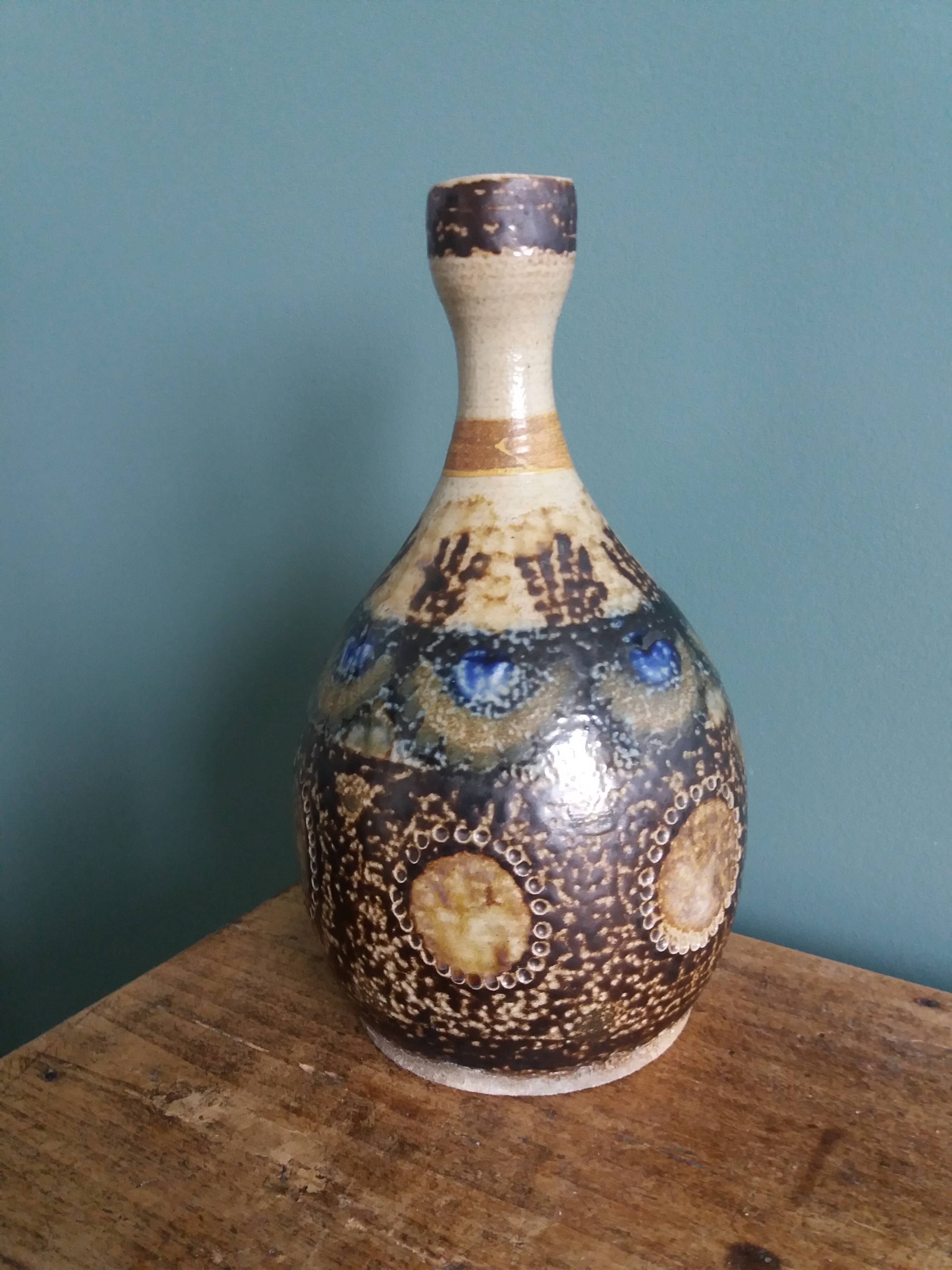 Stoneware vase signed Jean Claude Courjault Keraluc