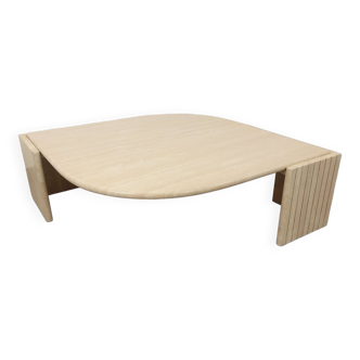 Vintage Roche-Bobois travertine coffee table from the 70s