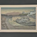 Lithograph by Henri Rivière The Pont des Saints-Pères and the Louvre