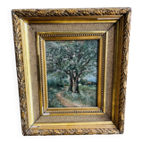 Oil painting on panel jean bain (19th-20th century)
