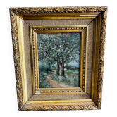 Oil painting on panel jean bain (19th-20th century)