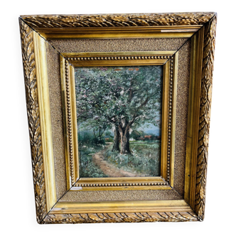 Oil painting on panel jean bain (19th-20th century)
