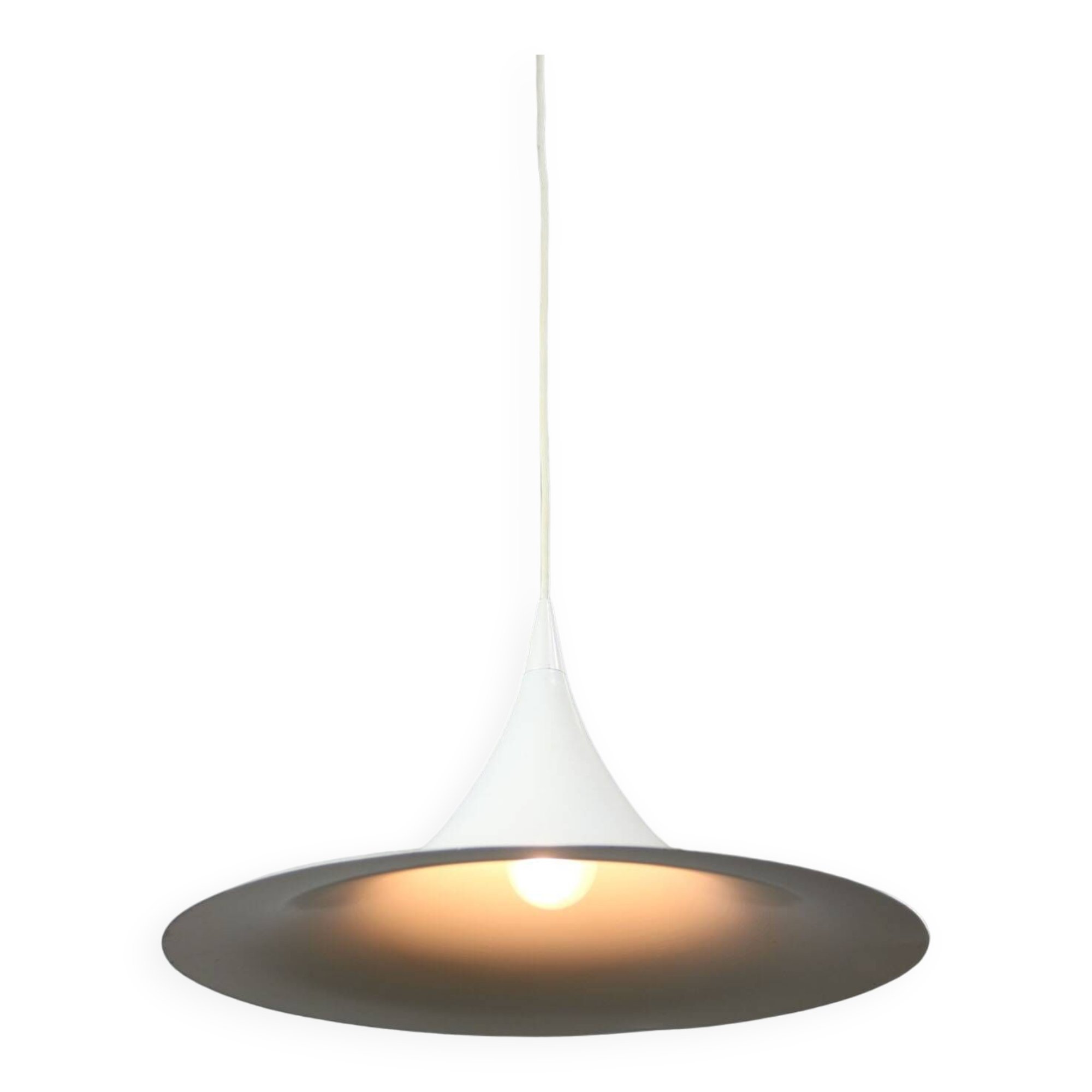 Danish White Trumpet Pendant Lamp by Claus Bonderup & Torsten Thorup