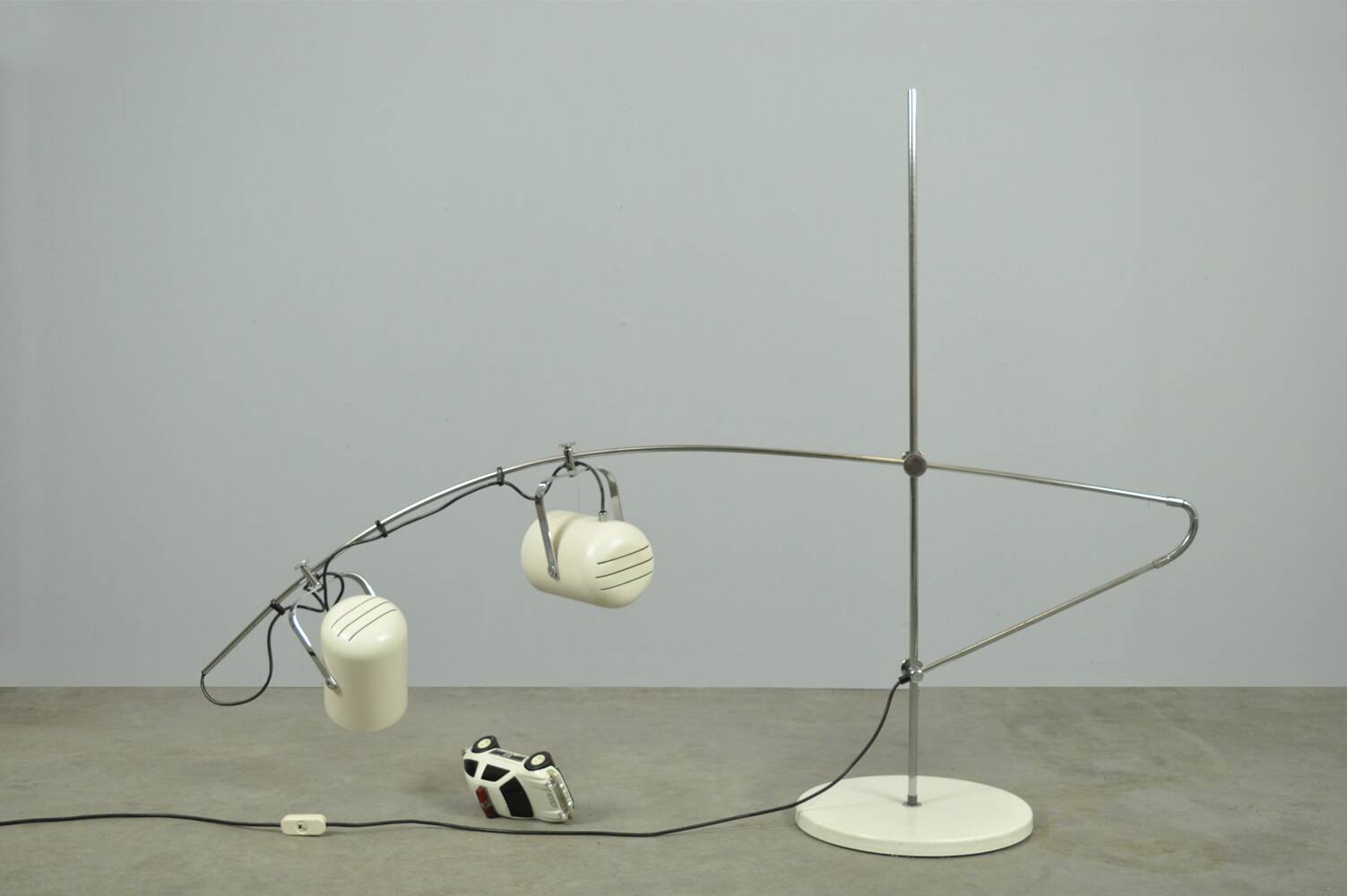 Vintage white Sorrento floorlamp by Copini & Posthuma for Gepo, Netherlands 1970s