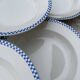 Opaque blue checkered plates Sarreguemines