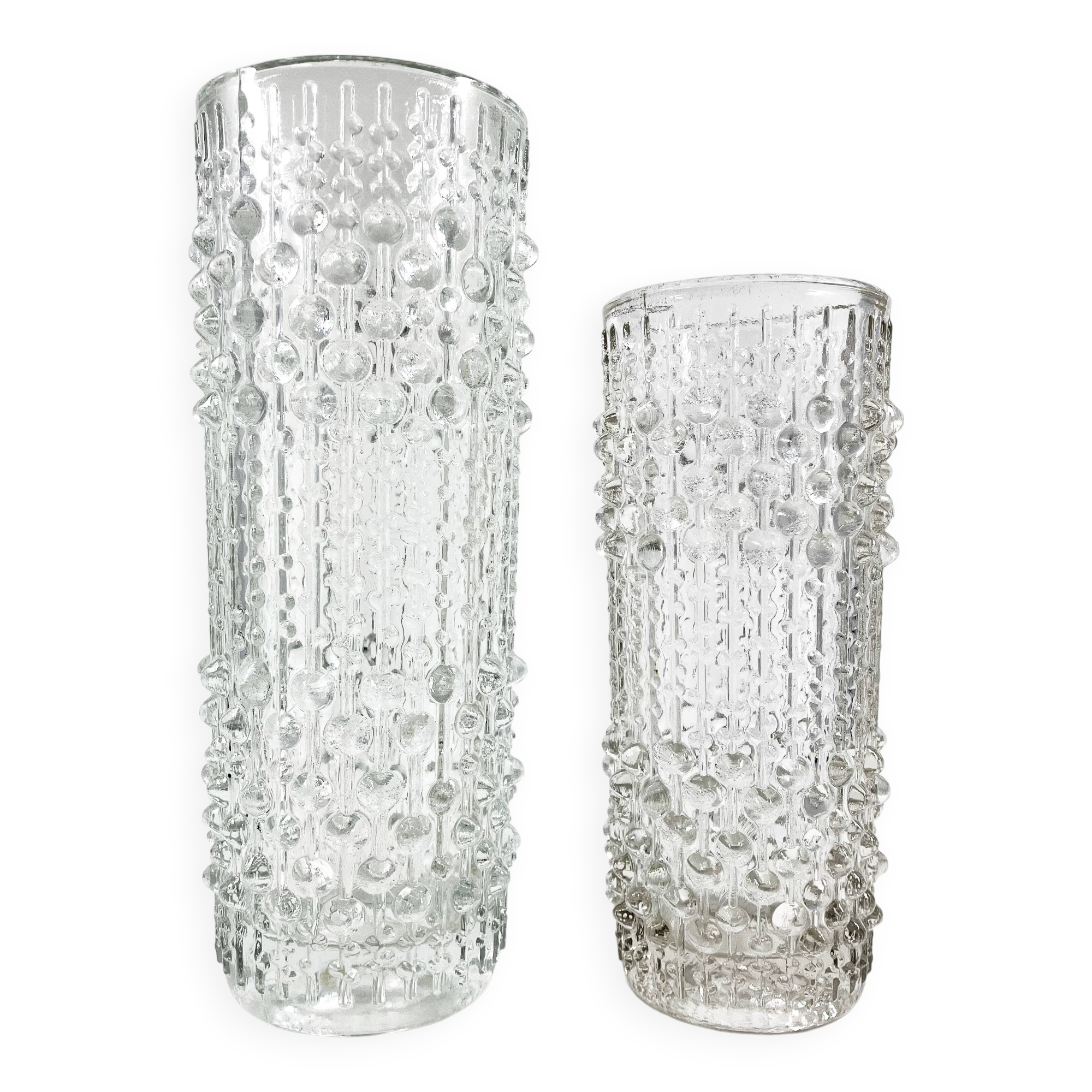 2 vase sklo union • verrerie hermanova hut • design frantisek peceny • 1972