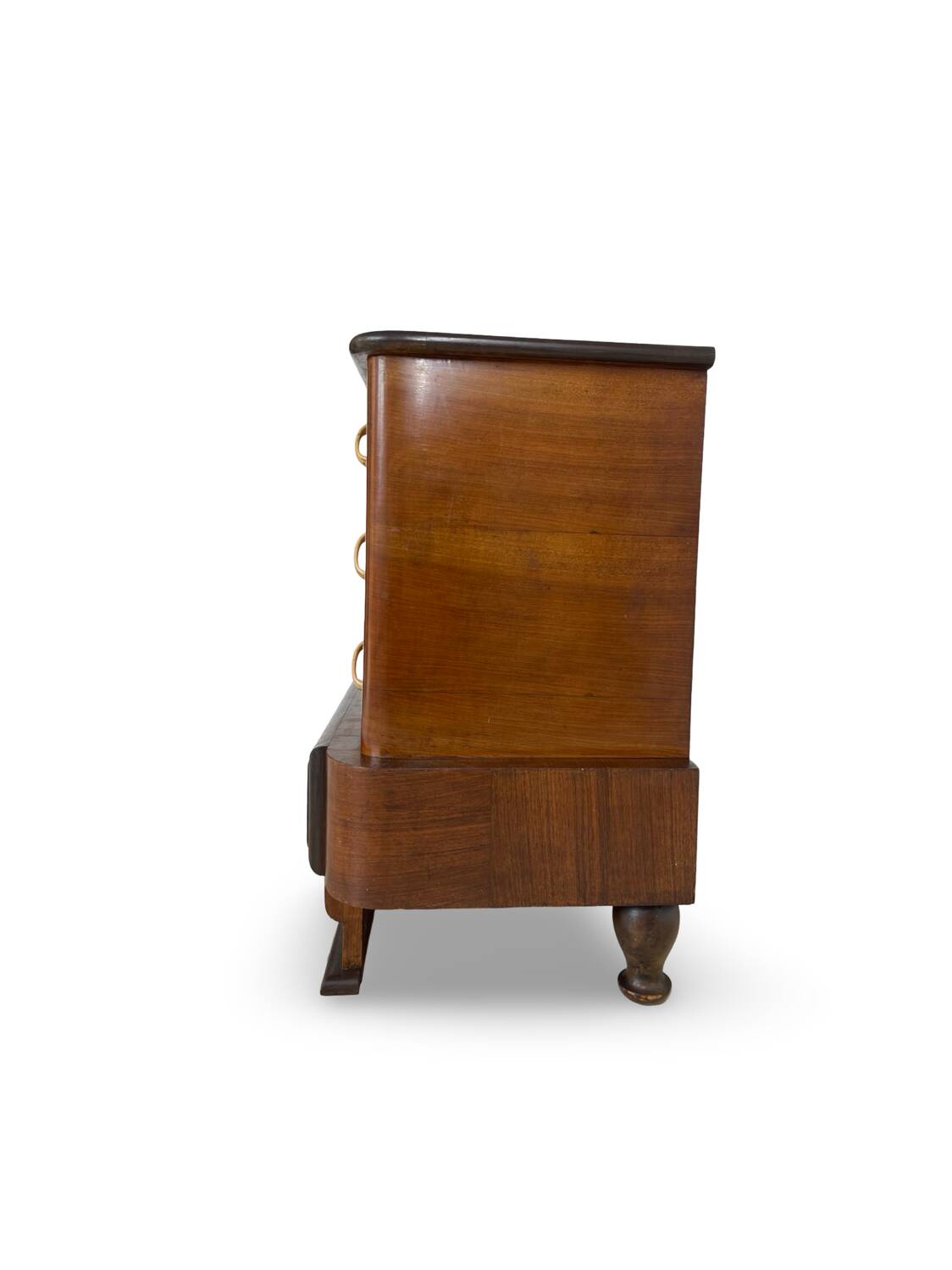 Commode italienne Art déco en ronce de noyer, années 1920