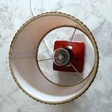 Red ceramic table lamp from Germany, 1970s