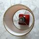 Red ceramic table lamp from Germany, 1970s