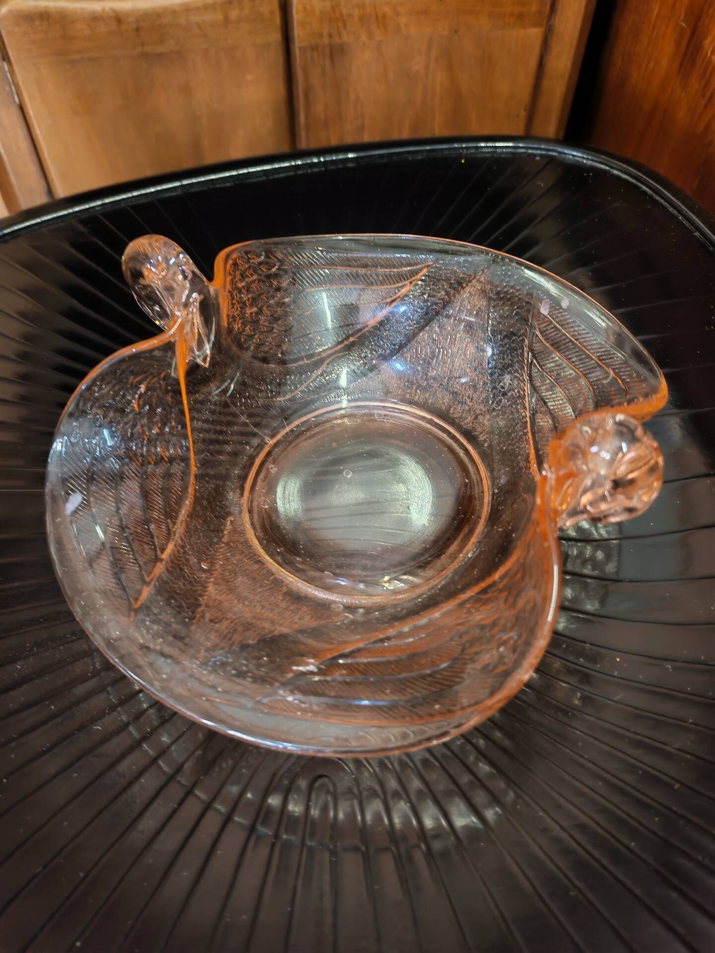 Cup with two swans Fenton Art Glass Art Deco
