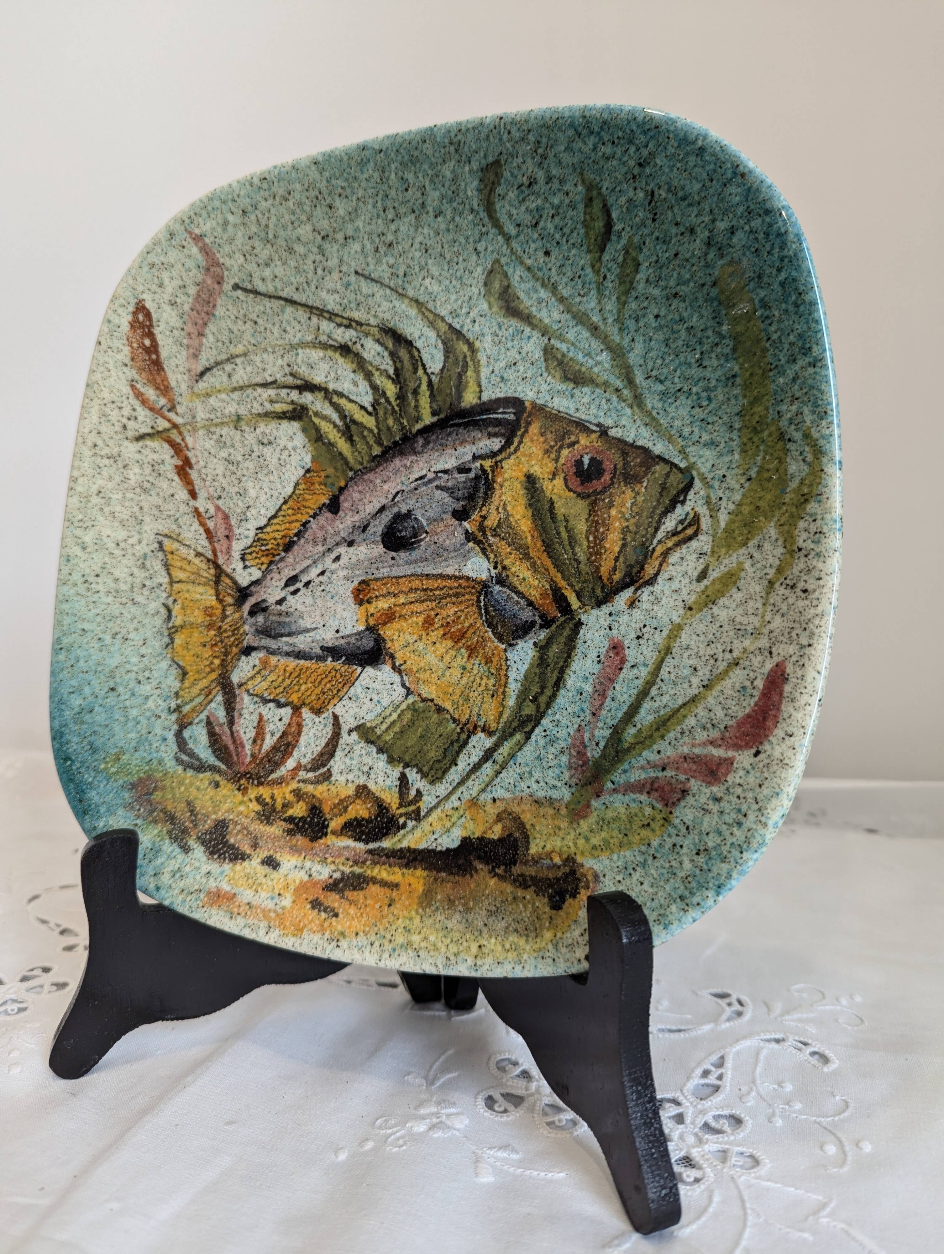 Hand-painted fish plate