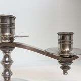 Candle holders or candlesticks made of silver metal