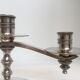 Candle holders or candlesticks made of silver metal