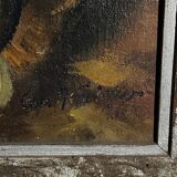 Oil on canvas bouquet of tulips 1930 limed frame