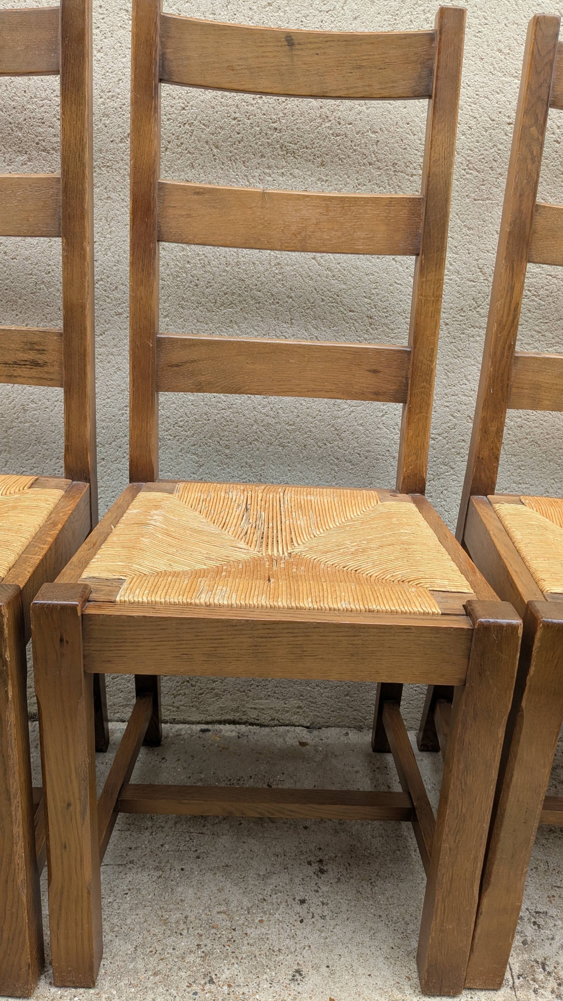 rustic solid oak chairs