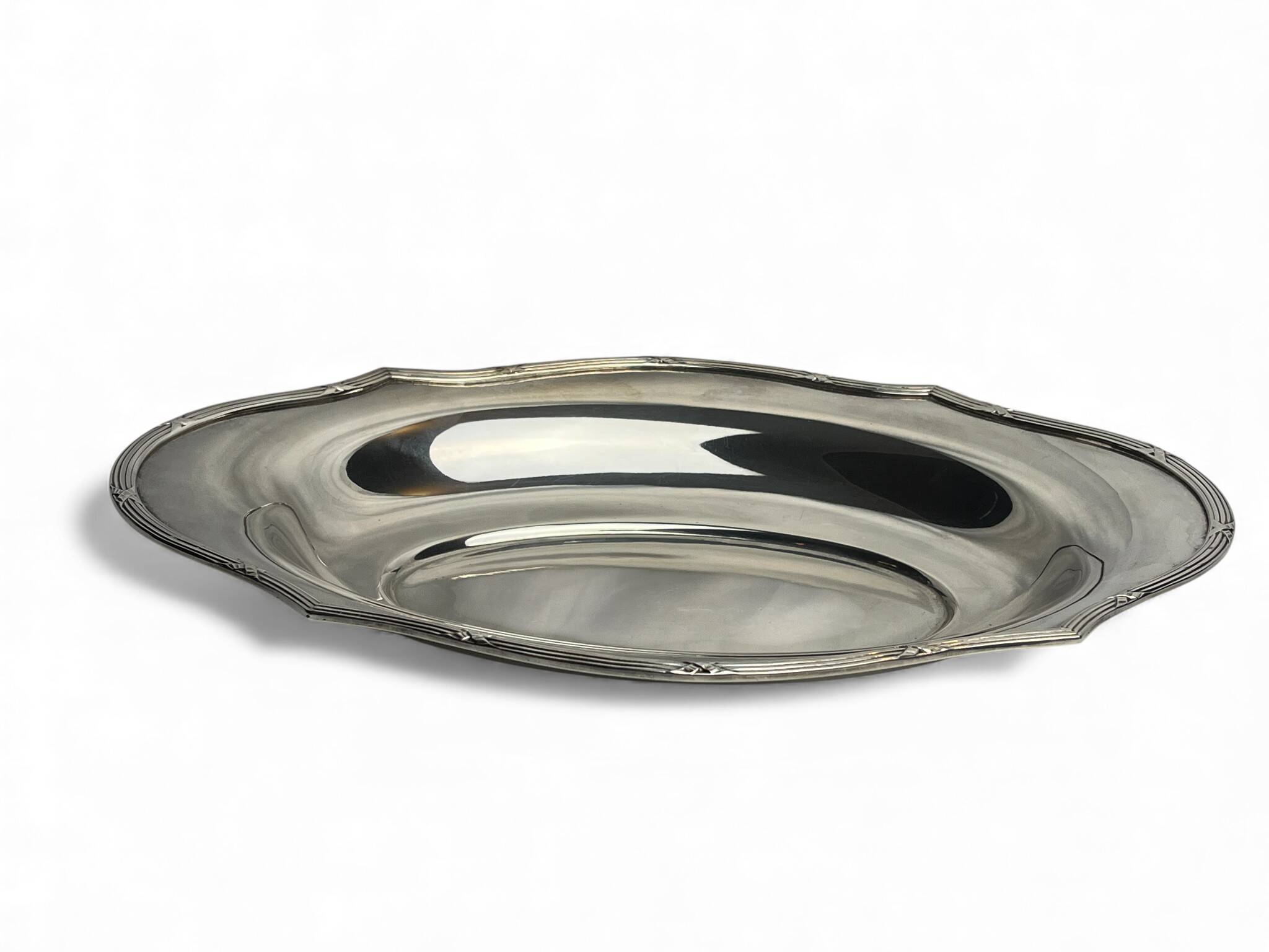 Tableware, silver-plated metal bread basket, 20th century