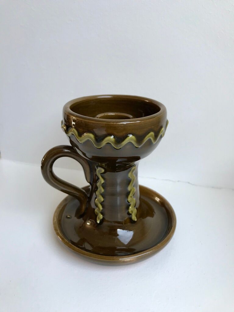 Ceramic candle holder italy 70s