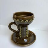 Ceramic candle holder italy 70s