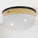 Bauhaus ceiling lamp with opaline glass and bakelite