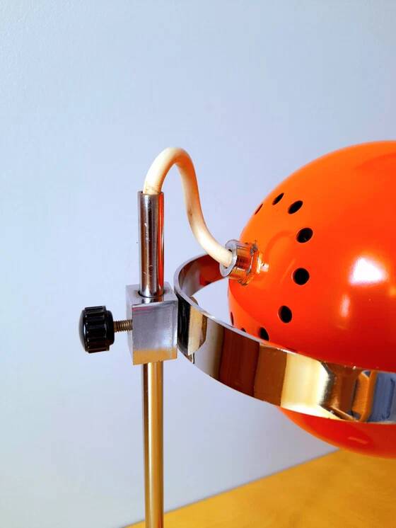 Orange eyeball lamp, G.Reggiani 70s