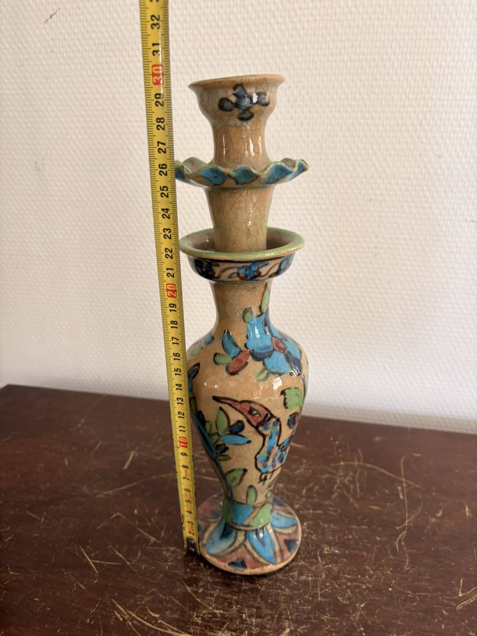 Ancient Ceramic Candle Holder Terracotta Persian Bird Torch Persian
