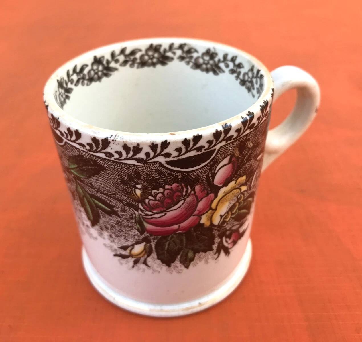 Antique Opaque Earthenware Coffee Cup Utzschneider & Cie Sarreguemines