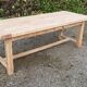 Farmhouse table 2 drawers 2 extensions in solid oak raw wood