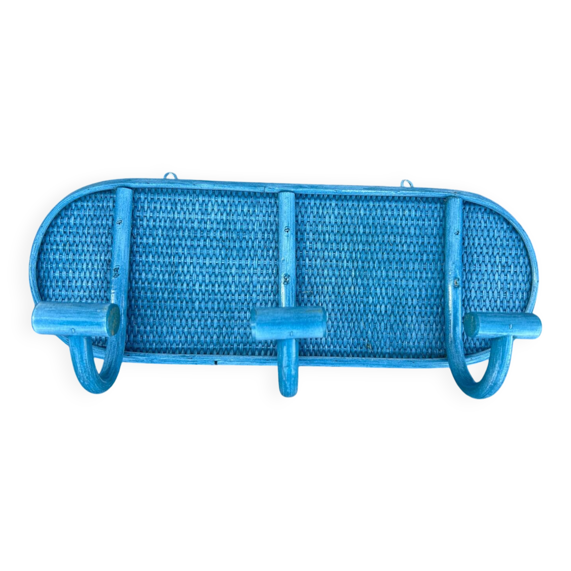 Rattan wall coat rack