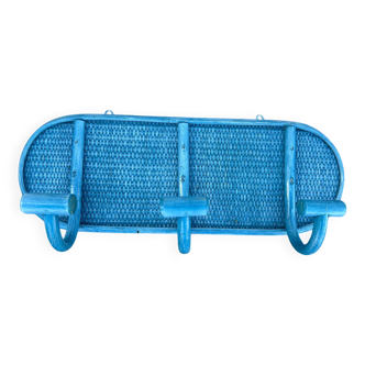 Rattan wall coat rack