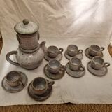 Ensemble à thé 8 tasses en grès de 1980
