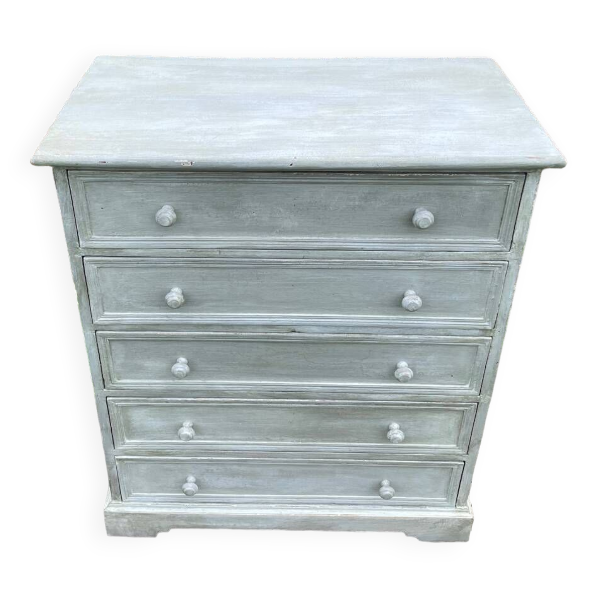Vintage chest of drawers with white patina