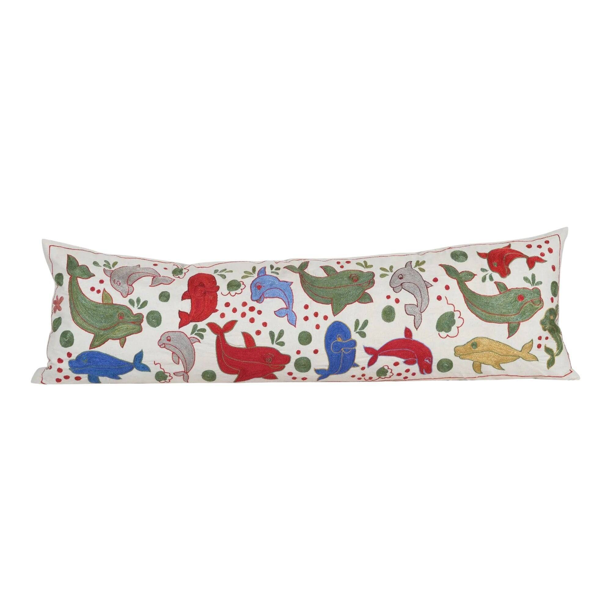 Vintage embroidered cushion cover 46x140 cm