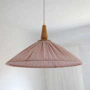 Suspension ELEONORE — 60 cm, lin et coton rayé terra
