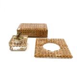 Hollywood regency smoking set, lucite and Vienna stray, Italy 1970
