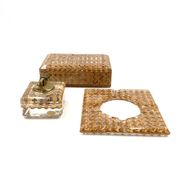 Hollywood regency smoking set, lucite and Vienna stray, Italy 1970
