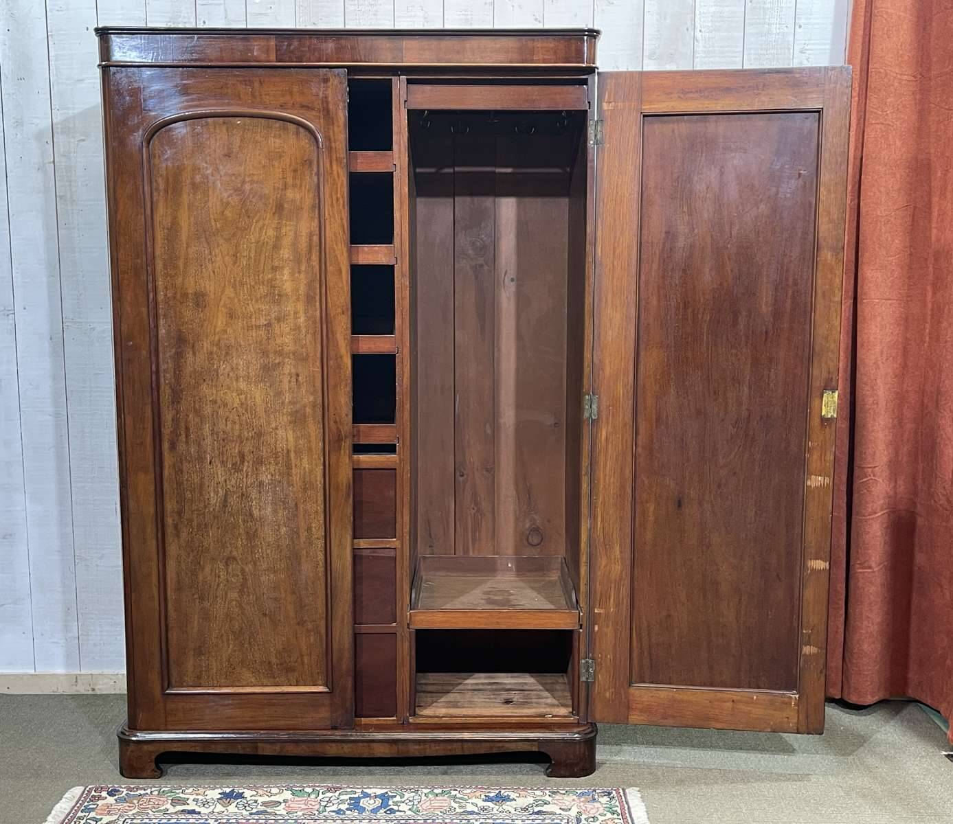 Armoire dressing Victorienne 19ème en acajou.