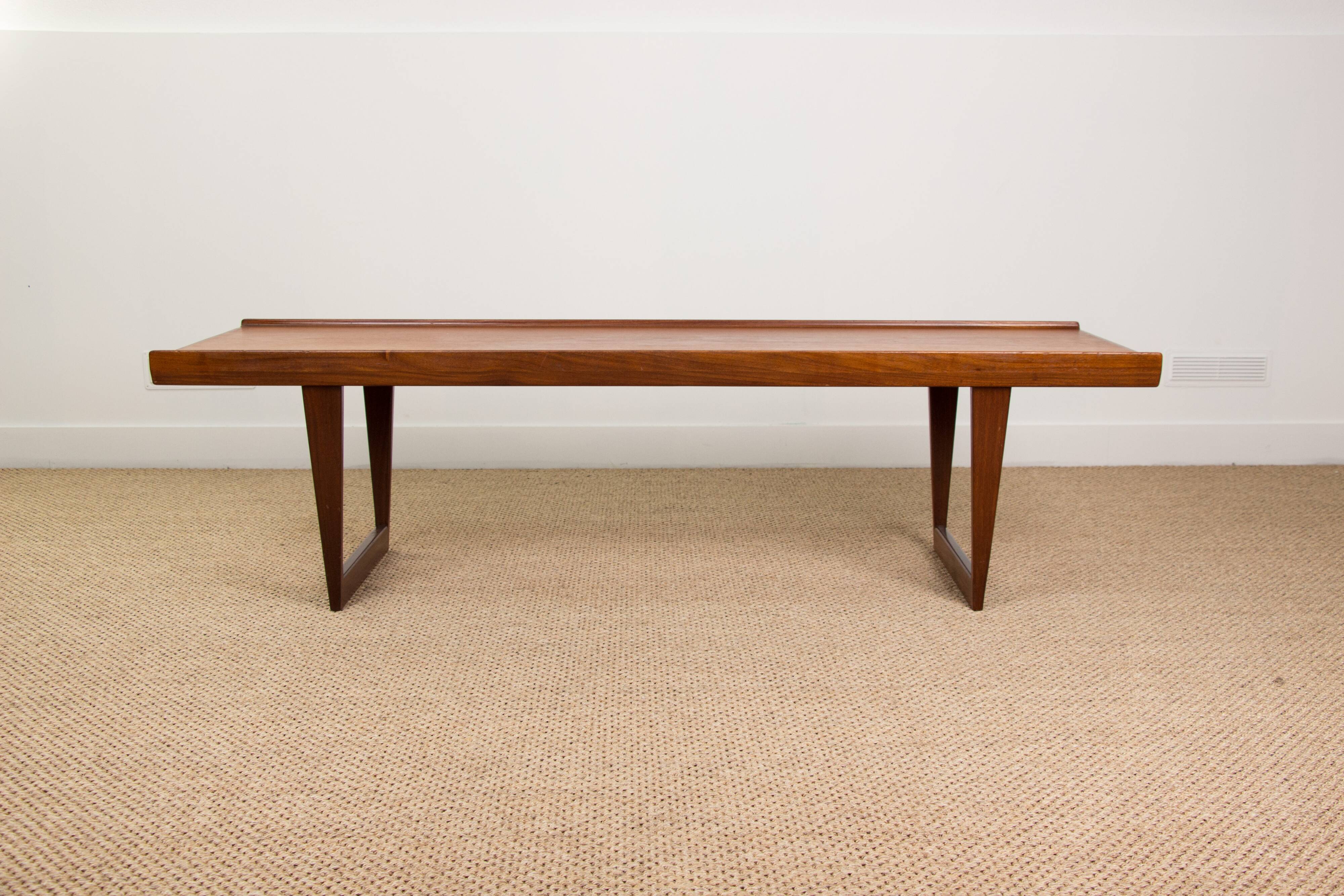Large coffee table, or bench, Danish in teak by Peter Lovig Nielsen 1960.