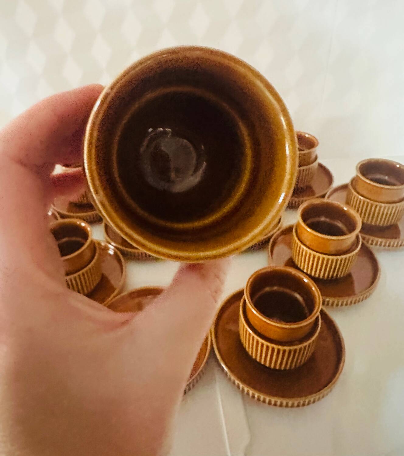 Set of 10 cups and saucers Tognana Italy 70s