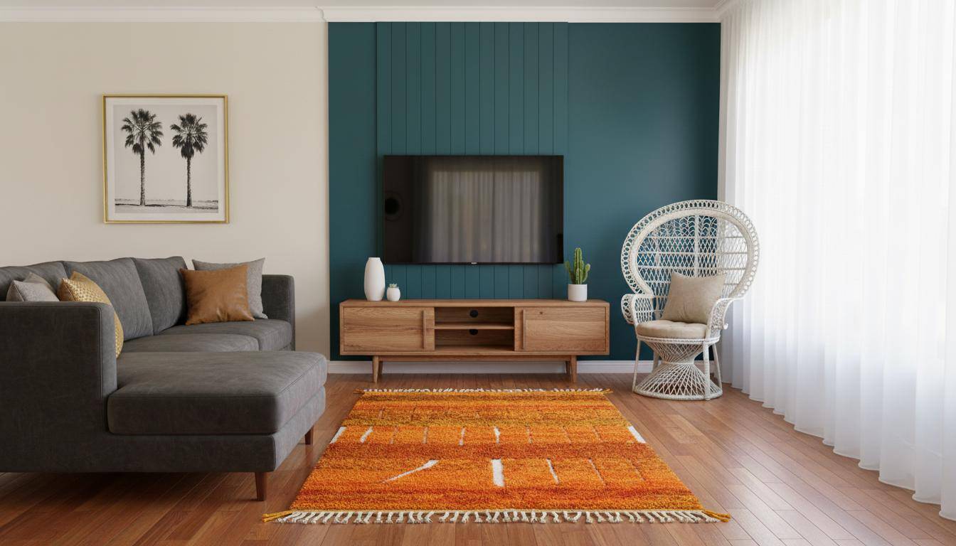 Handmade wool Berber rug 3 x 2 m