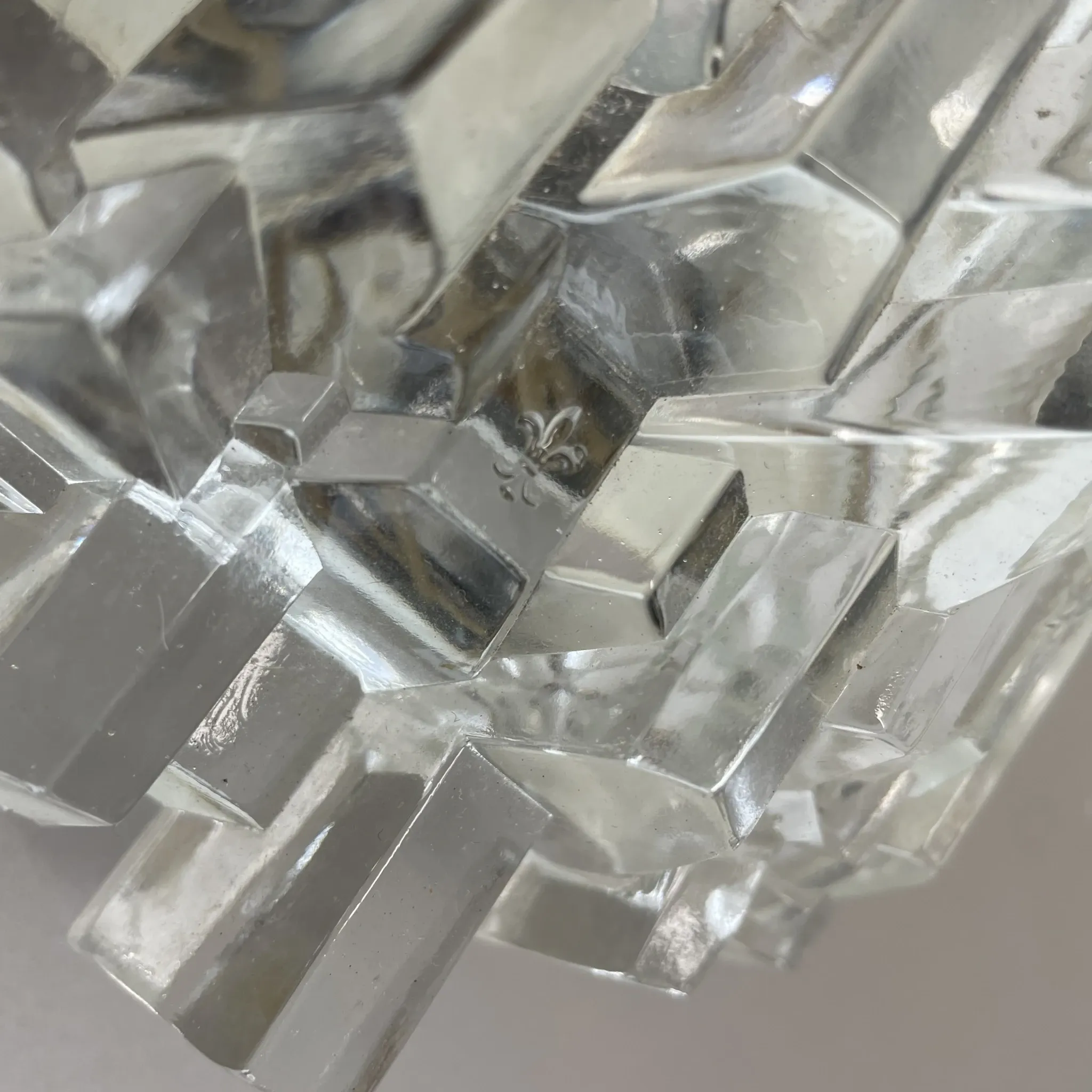 Beautiful CUBIC Ice Glass Wall Light by Hillebrand Lights, Germany, 1970s