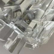 Beautiful CUBIC Ice Glass Wall Light by Hillebrand Lights, Germany, 1970s