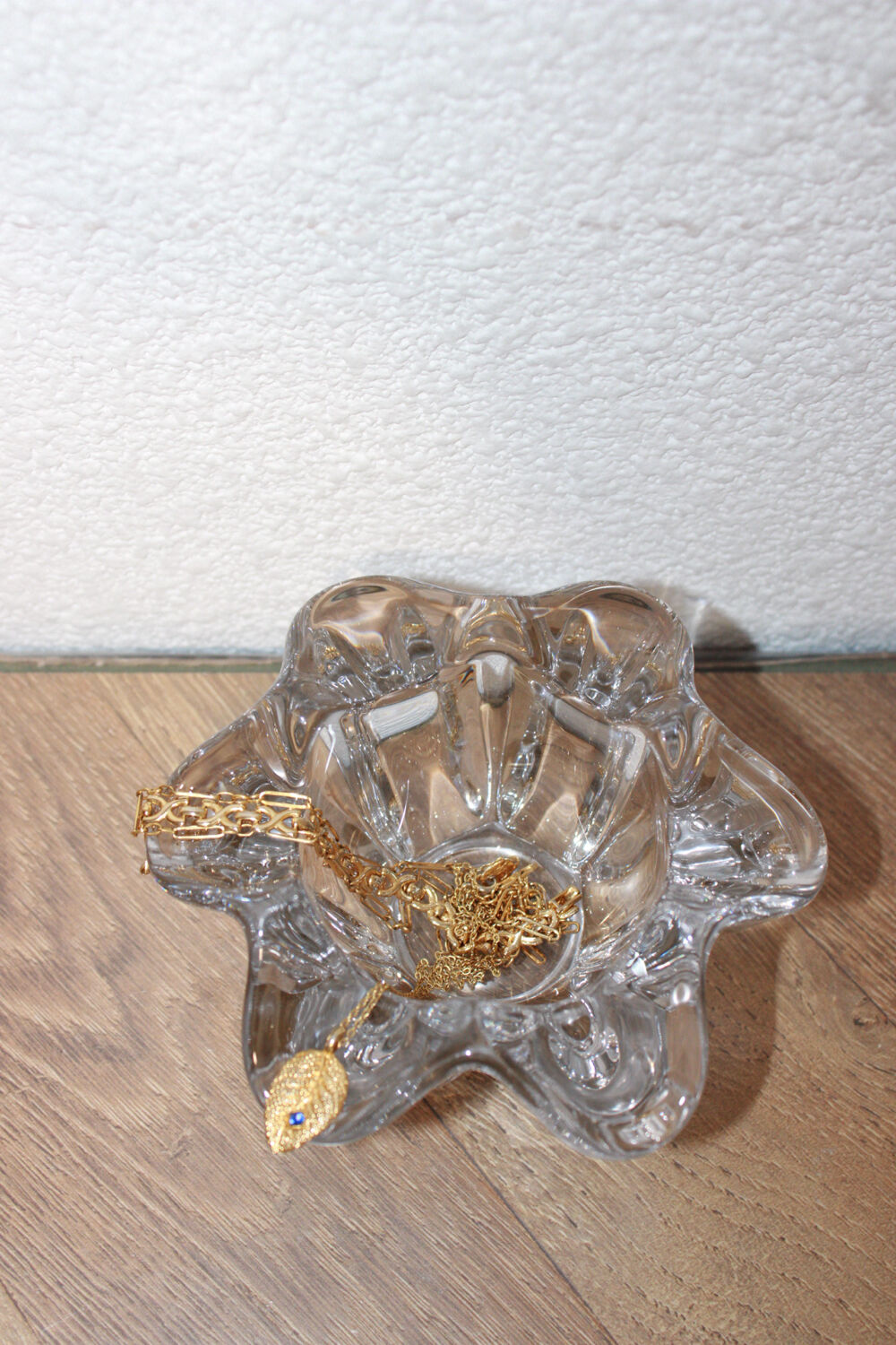 Ashtray / Pocket tray in crystal signed Art Vannes - Corolle model - V