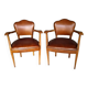Pair of bridge armchairs with flower backs