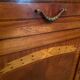 Sideboard two body mirror top marble decoration inlaid bronze Louis XVI
