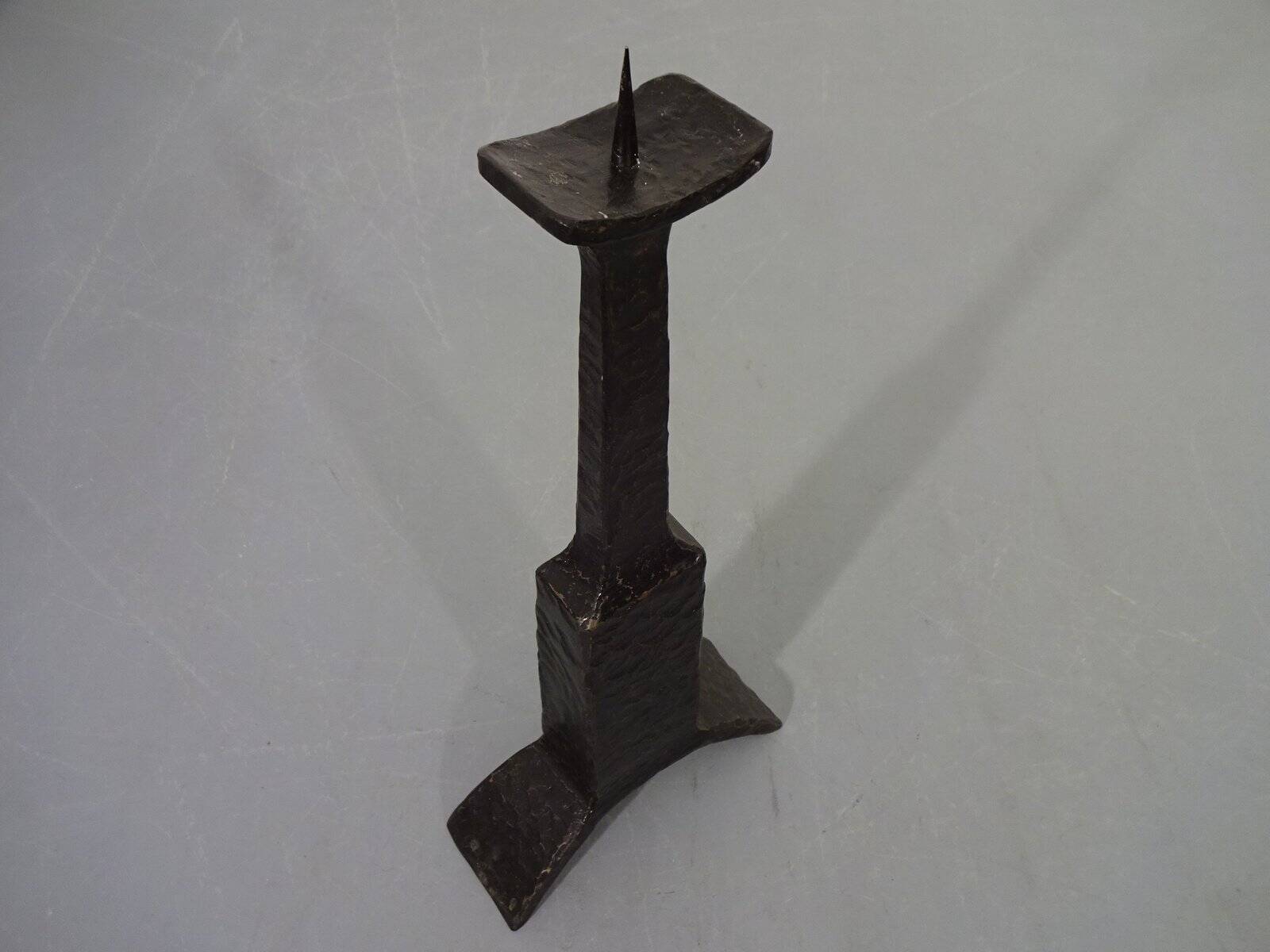 Brutalist Sculptural Iron Candleholder, 1960s
